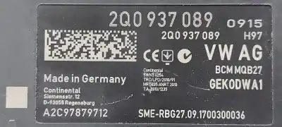 Second-hand car spare part electronic module for seat ibiza (kj1) reference oem iam references 2q0937089  