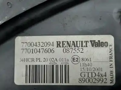 Second-hand car spare part left headlight for renault scenic rx4 (ja0) 1.9 dci dynamique 102 cv / 75 kw oem iam references 7700432094  7701047606