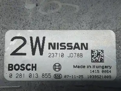 Second-hand car spare part ecu engine control for nissan qashqai (j10) acenta oem iam references 23710jd78d