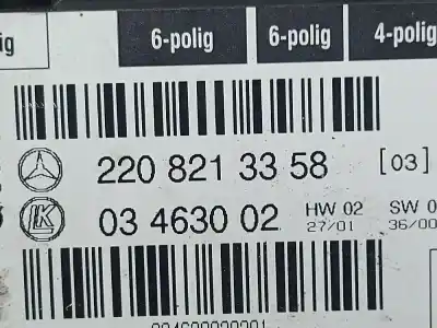 Second-hand car spare part electronic module for mercedes-benz clase s w220 berlina 400 cdi 220.028 oem iam references 2208213358  