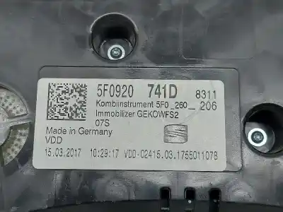 Second-hand car spare part dashboard for seat leon (5f1) 1.6 tdi oem iam references 5f0920741d  