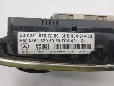 Second-hand car spare part climate control for clase c clase m w164 320 350 cdi 164.122 oem iam references a2518707289  16468044