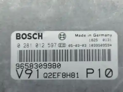 Second-hand car spare part ecu engine control for peugeot partner origin combispace (5f) 1.9 d oem iam references 9658309980  0281012597
