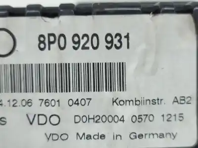 Автозапчасти б/у приборная доска за AUDI A3 (8P1) 2.0 TDI Ambiente Quattro [2.0 Ltr. - 103 kW TDI] ссылки OEM IAM 8P0920931  