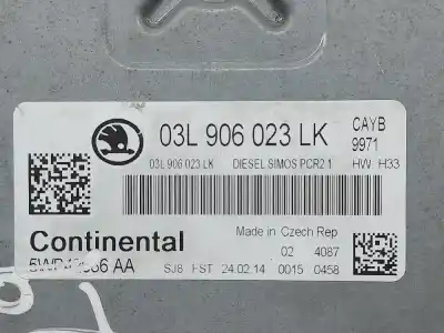 Peça sobressalente para automóvel em segunda mão centralina de motor uce por skoda rapid elegance referências oem iam 03l906023lk  
