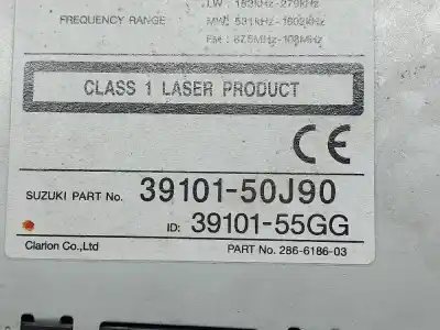 Gebrauchtes Autoersatzteil AUDIOSYSTEM / RADIO-CD zum SUZUKI GRAND VITARA 5 PUERTAS SQ (FT)  OEM-IAM-Referenzen 3910150J90  