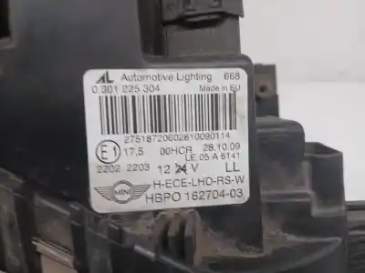 Peça sobressalente para automóvel em segunda mão farol / farolim direito por bmw mini r56 cooper referências oem iam 0301225304