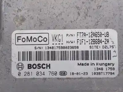 Peça sobressalente para automóvel em segunda mão CENTRALINA DE MOTOR UCE por FORD TRANSIT COURIER B460 FURGONETA/MONOVOLUMEN 1.0 EcoBoost Referências OEM IAM 0281034760  