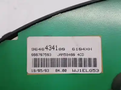 Recambio de automóvil de segunda mano de CUADRO INSTRUMENTOS para CITROEN BERLINGO / BERLINGO FIRST MONOSPACE (MF_, GJK_, GFK_) 2.0 HDi 4x4 (MFRHY) referencias OEM IAM 9646434180  