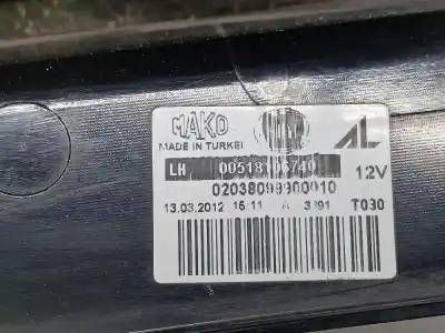Second-hand car spare part left tailgate light for fiat doblo ii cargo (263) oem iam references 00518106740  