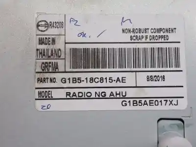 Peça sobressalente para automóvel em segunda mão sistema de áudio / rádio cd por ford ka+ active referências oem iam g1b518c815ae  