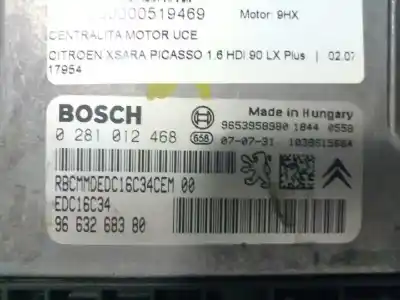 Second-hand car spare part ecu engine control for citroen xsara picasso 5p (c desde 10/1999) xsara picasso lx plus 1560 cc (1.6 ltr) /66kw oem iam references 0 281 012 468