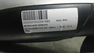 Peça sobressalente para automóvel em segunda mão espelho retrovisor direito por volkswagen fox (5z1) básico referências oem iam 