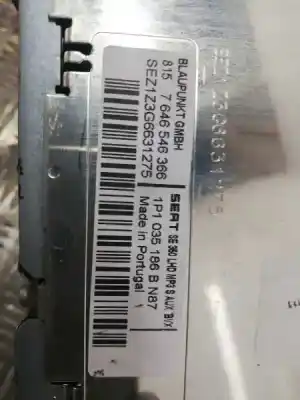 Peça sobressalente para automóvel em segunda mão sistema de áudio / rádio cd por seat leon (1p1) fr referências oem iam 1p1035152fkz