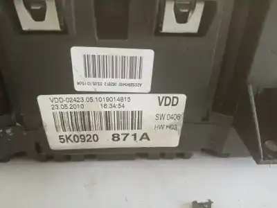 Gebrauchtes Autoersatzteil instrumententafel zum volkswagen golf vi (5k1) * oem-iam-referenzen 5k0920871a 062812 a2c53345492