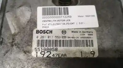 Second-hand car spare part ecu engine control for fiat stilo (192) 1.9 jtd cat oem iam references   