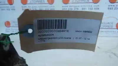 Peça sobressalente para automóvel em segunda mão alternador por nissan qashqai (j10) acenta referências oem iam 23100jg71a