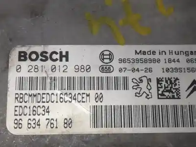 Second-hand car spare part ecu engine control for citroen c4 picasso i monospace (ud_) 1.6 hdi oem iam references 9663476180  0281012980