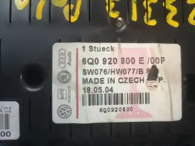 İkinci el araba yedek parçası enstrüman paneli için volkswagen polo (9n1) 1.9 sdi oem iam referansları 6q0920800