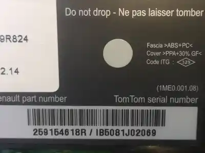 Second-hand car spare part multifunction display for renault latitude privilege 150 cv / 110 kw oem iam references 259154618r  
