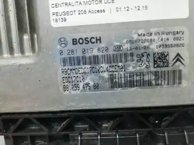 Автозапчасти б/у блок управления двигателем за peugeot 208 access ссылки oem iam 0 281 019 820
