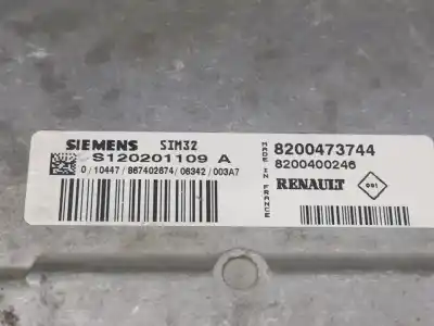 Автозапчастина б/у ебу контролер двигуна для renault clio ii fase ii (b/cb0) 1.2 16v посилання на oem iam 8200473744