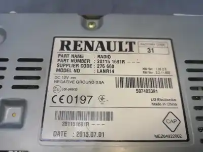 Second-hand car spare part gps navigation system for renault kadjar bose edition oem iam references 280342118  281151691