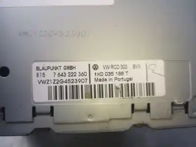 Автозапчастина б/у аудіо система / радіо cd для volkswagen jetta iii (1k2) 1.9 tdi посилання на oem iam 1k0035186t  