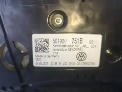 Second-hand car spare part dashboard for volkswagen golf vii variant (ba5, bv5) 1.6 tdi oem iam references 5g1920751b  