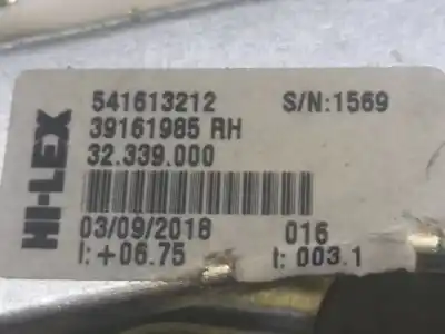 Second-hand car spare part passenger side right window regulator for opel corsa e selective oem iam references 39161985  