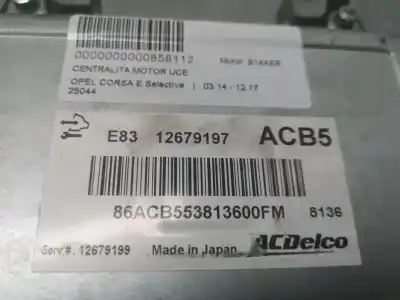 Second-hand car spare part ecu engine control for opel corsa e selective oem iam references 12679197  