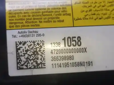 Piesă de schimb auto la mâna a doua airbag fațã dreapta pentru opel zafira tourer expression referințe oem iam 13381058
