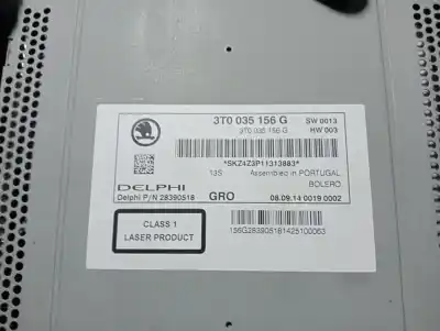 Second-hand car spare part audio system / radio cd for skoda superb ii ranchera familiar (3t5) 2.0 tdi 16v oem iam references 3t0035156  