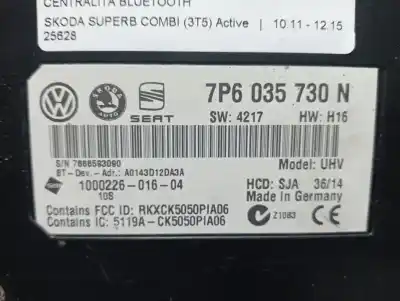 Second-hand car spare part audio system / radio cd for skoda superb ii ranchera familiar (3t5) 2.0 tdi 16v oem iam references 7p6035730  