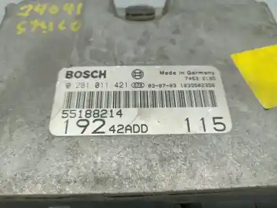 İkinci el araba yedek parçası Ecu Motor Kontrol Cihazi için FIAT STILO (192) 1.9 JTD CAT OEM IAM referansları 0281011421  55188214