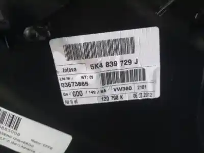 Peça sobressalente para automóvel em segunda mão elevador de vidros traseiro esquerdo por volkswagen golf vi (5k1) advance referências oem iam 5k4839729j