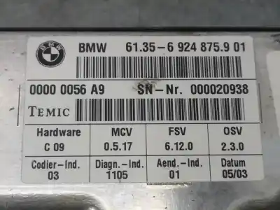 Peça sobressalente para automóvel em segunda mão módulo eletrônico por bmw serie 7 (e65/e66) 730d referências oem iam 61356924875  