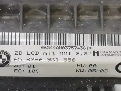 Peça sobressalente para automóvel em segunda mão display gps / multimídia por bmw serie 7 (e65/e66) 730d referências oem iam 65826931556  