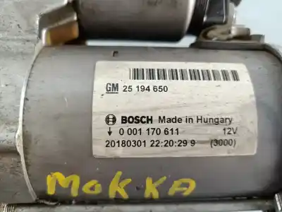 Автозапчасти б/у двигатель запускается за opel mokka x selective 140 cv / 103 kw ссылки oem iam 25194650  0001170611