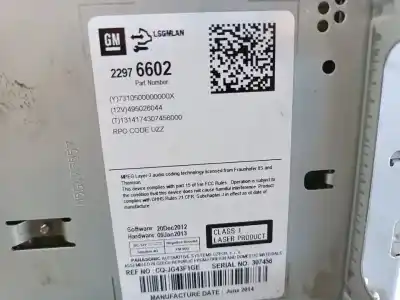 Second-hand car spare part Audio System / Radio Cd for OPEL ASTRA J LIM. Excellence OEM IAM references 22976602  