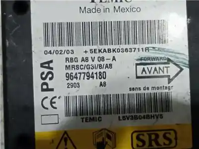 Peça sobressalente para automóvel em segunda mão centralina de airbag por citroen c3 (2002->) 1.4 hdi referências oem iam 9647794180  