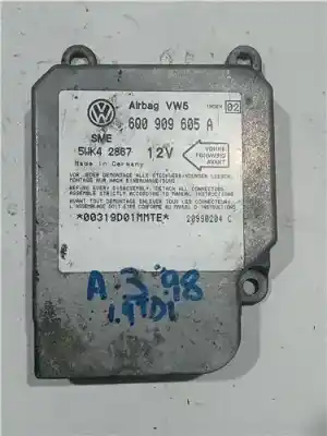 Автозапчастина б/у блок управління подушками безпеки для AUDI A3 (8L) (09.1996->) 1.9 TDI Ambiente [1.9 Ltr. - 74 kW TDI] Посилання на OEM IAM 6Q0909605A  