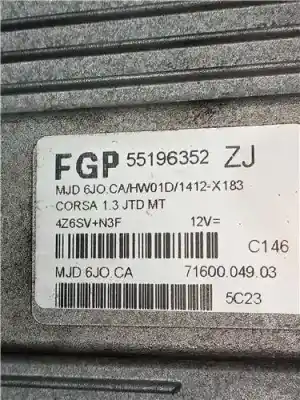 Second-hand car spare part injection pump control unit for opel corsa c (x01) 1.7 dti (f08 f68) oem iam references 55196352zj 716000490  