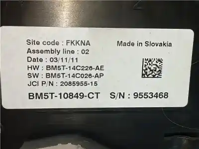 Автозапчасти б/у приборная доска за ford c-max (cb7) (2010->) 2.0 titanium [2.0 ltr. - 103 kw tdci cat] ссылки oem iam bm5t10849ct  