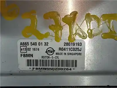 İkinci el araba yedek parçası enjeksiyon pompa kontrol ünitesi için ssangyong rexton / rexton ii (gab_) 2.7 xdi 4x4 oem iam referansları a6655400132 r0411c025j  