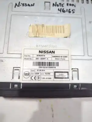 Pezzo di ricambio per auto di seconda mano impianto audio / radio cd per nissan note ii (e12) (2013->) 1.5 dci riferimenti oem iam 281853vv1a  