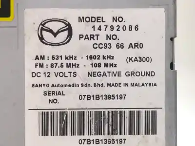 Peça sobressalente para automóvel em segunda mão sistema de áudio / rádio cd por mazda 5 (cr19) 2.0 cd (cr19) referências oem iam 14792086  
