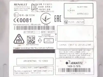Second-hand car spare part audio system / radio cd for renault megane iii fastback (bz0/1_, b3_) 1.5 dci (bz09, bz0d, bz1w, bz29, bz14) oem iam references e210r0411174 a2c32333006   Second-hand car spare part audio system / radio cd for renault megane iii fastback (bz0/1_, b3_) 1.5 dci (bz09, bz0d, bz1w, bz29, bz14) oem iam references e210r0411174 a2c32333006