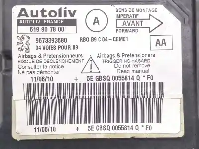 Second-hand car spare part airbag control unit for citroen berlingo multispace (b9) 1.6 hdi 90 oem iam references 619907800 9673393680  