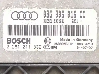 Second-hand car spare part injection pump control unit for audi a3 (8p1) 1.9 tdi oem iam references 03g906016cc 0281011832  